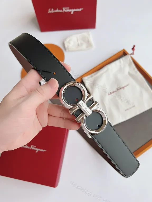 View 4 of Iconic Gancini Calfskin Belt â€“ Silver Buckle, 3.5cm