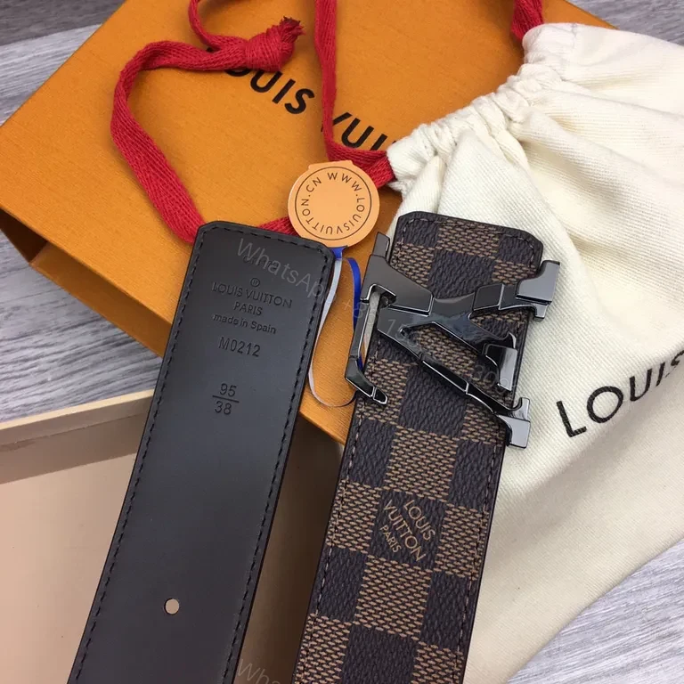 View 4 of Damier Ebony Belt: Premium LV Canvas, Matte Buckle, Adjustable