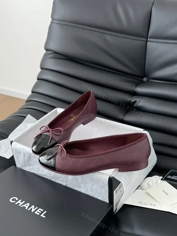 View 6 of Burgundy Patent-Toe Ballet Flats - Luxury Chic Comfort