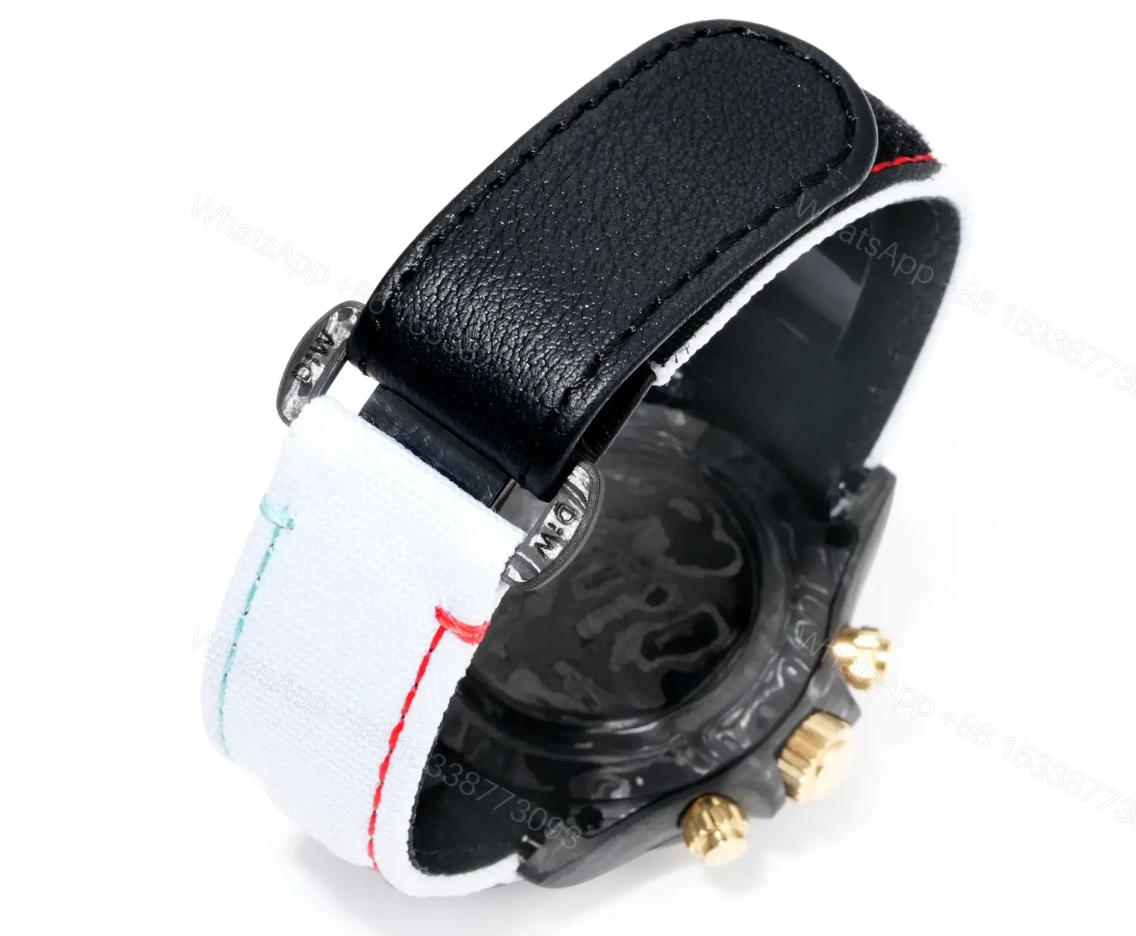 View 9 of Best Rolex Daytona Carbon Art Dial replica 40MM White Fabric Strap Edition RG-DAYTONA-CARBON-ART-WHITE-STRAP-40
