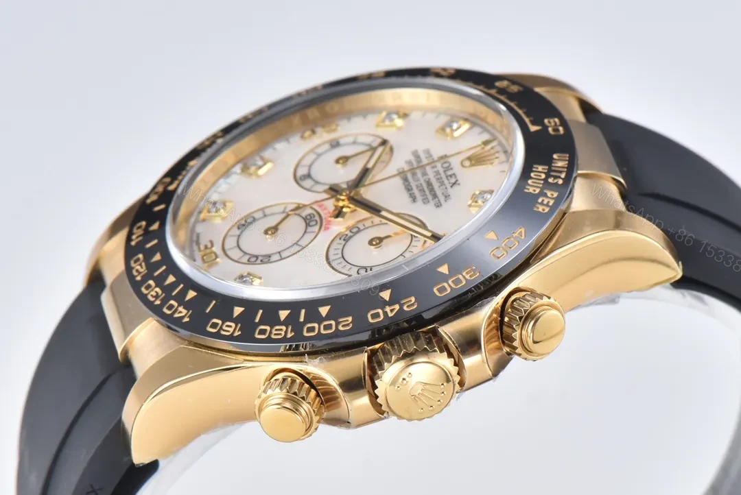 View 4 of BP Factory Clean Factory – **Rolex Gold Daytona Black Rubber Strap