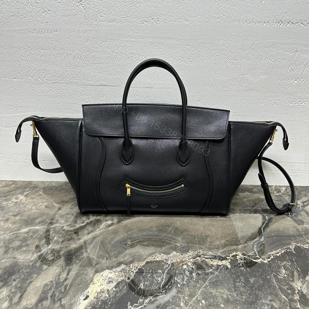 View 2 of CELINE MEDIUM SMILING NEW LUGGAGE IN SUPPLE SHINY LAMBSKIN(HIGH-END GRADE)