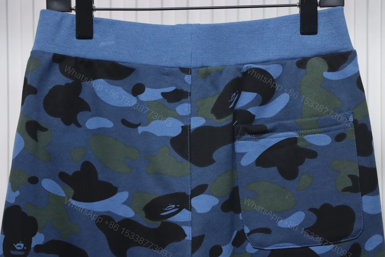 View 8 of Bape Camo Shark Shorts Deep Blue