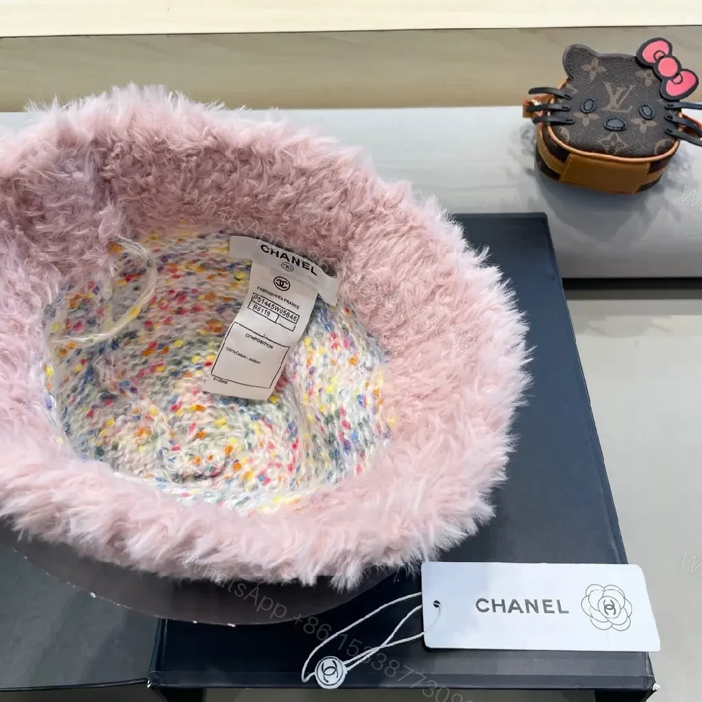 View 4 of Knit Beanie with Plush Fur Cuff—Speckled Luxury Flair