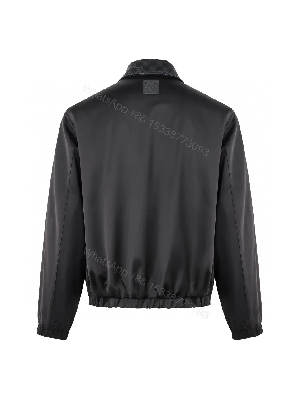 View 7 of Satin-Trim Coach Jacket with Monogram Detail