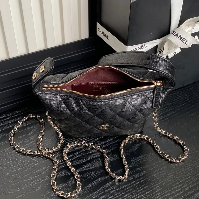 View 3 of Quilted Camera Bag â€“ Gold Hardware, Leather-Style, Crossbody Luxe