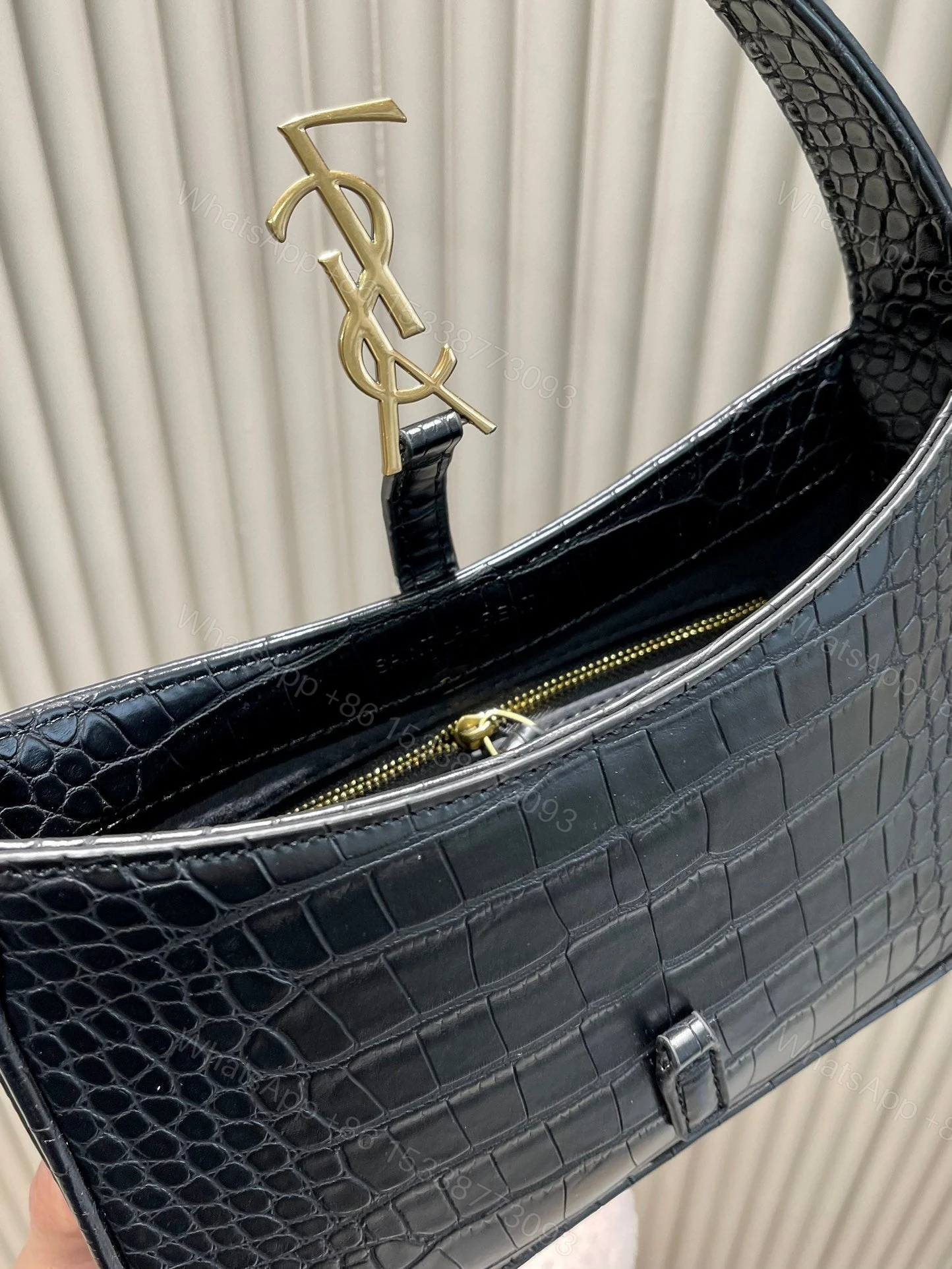 View 8 of Ysl Hobo Bag Crocodile Embossed