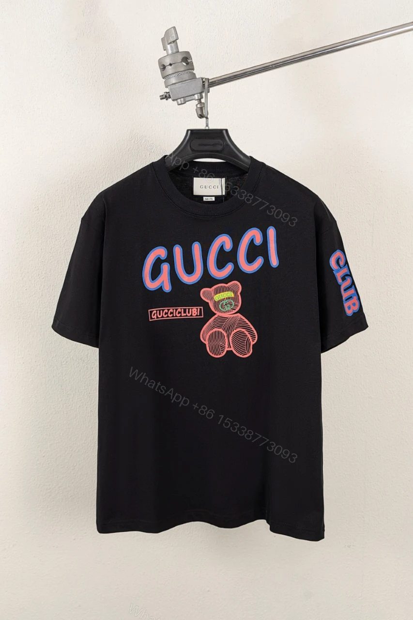 Gucci 高仿男士潮流短T 玩偶LOGO與配色點綴設計 — view 1