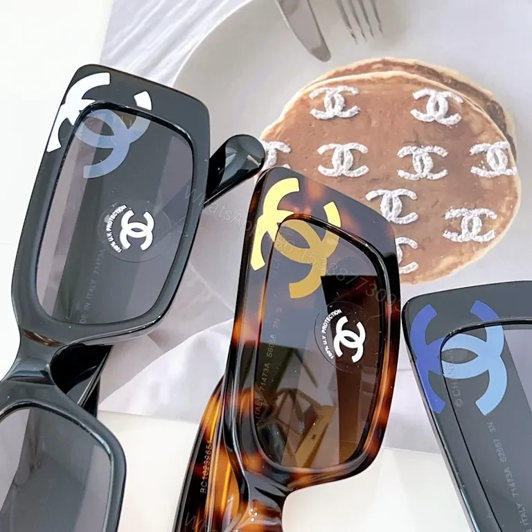 View 2 of White Acetate Sunglasses + Polarized Lenses + Modern Luxe + Chanel Branding + Sunglasses