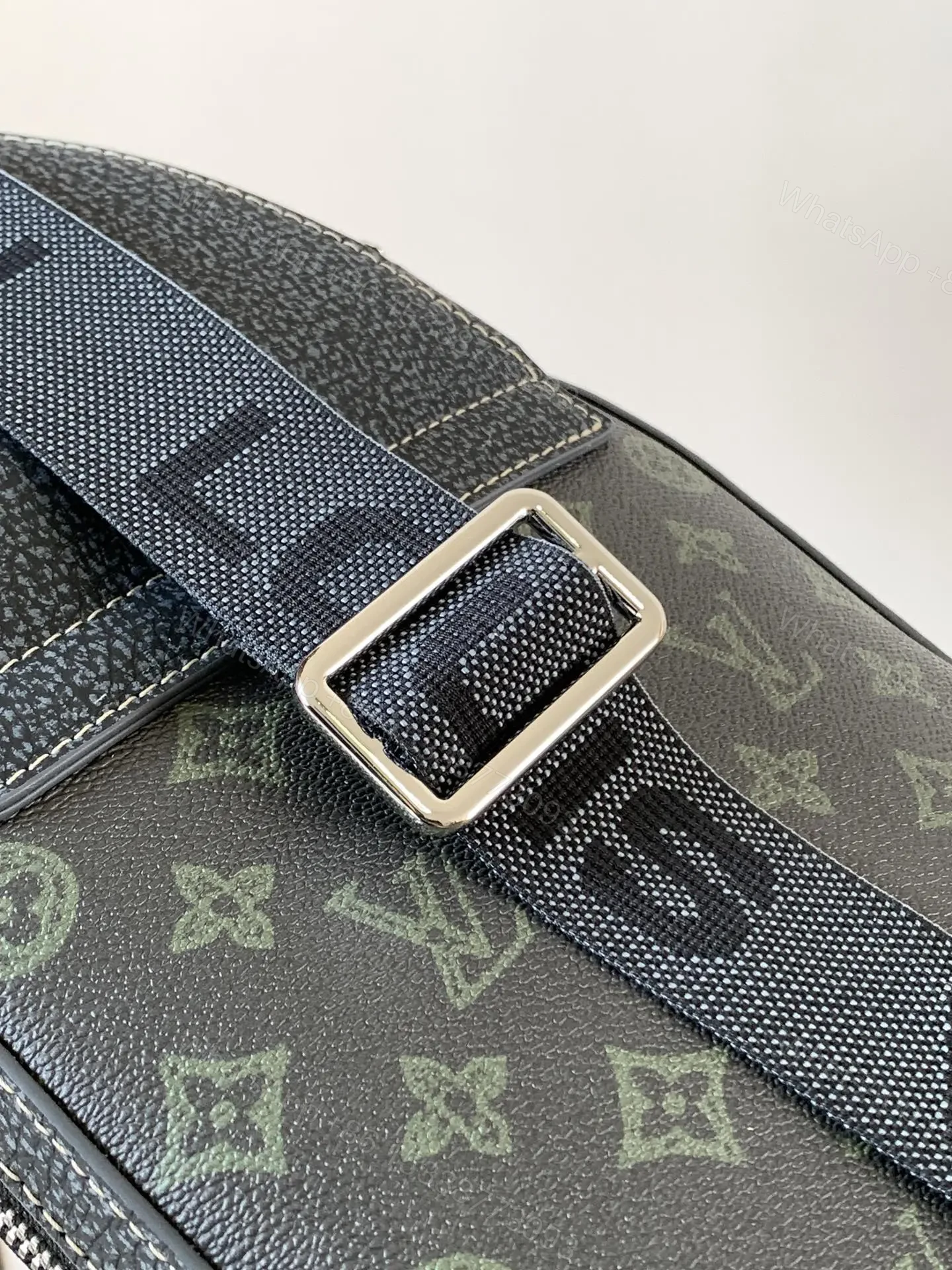 View 5 of LV AVENUE SLINGBAG 31 IN BLACK MONOGRAM CANVAS WITH BROWN LOGO