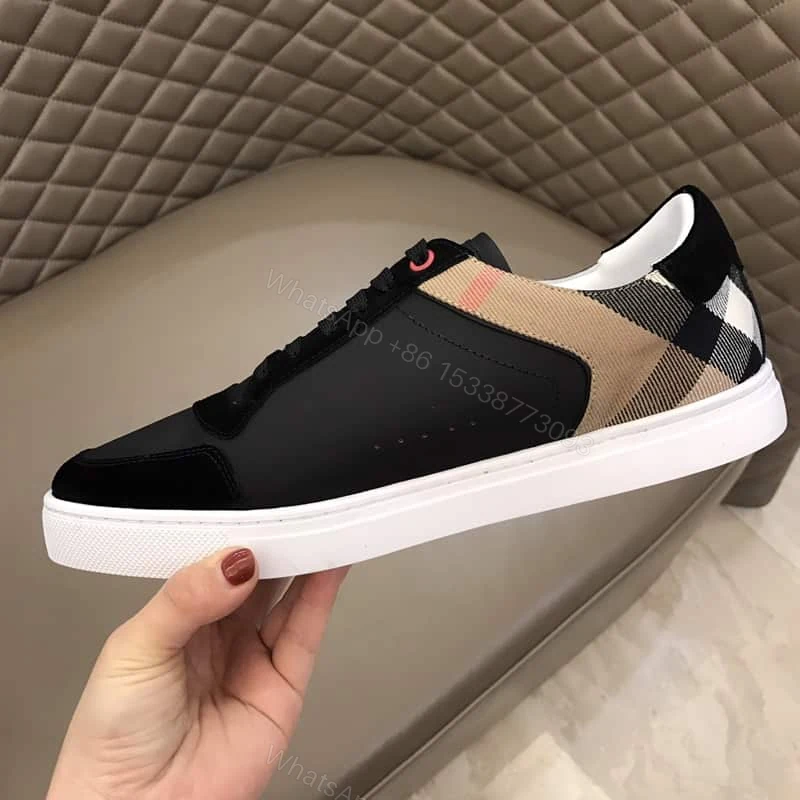View 8 of BURBERRY LEATHER AND HOUSE CHECK SNEAKERS – BBR26