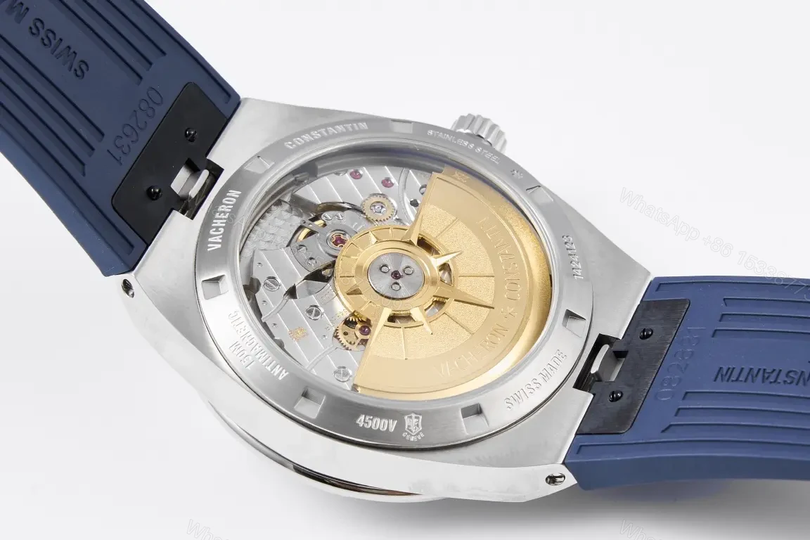 View 7 of 8F Factory Vacheron Constantin Overseas 4500V Series – Blue Dial Stainless Steel Watch with Blue Rubber Strap, 41mm