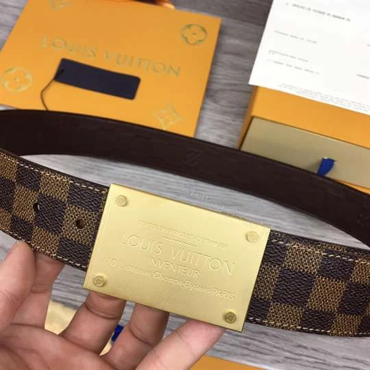 View 5 of L0UIS VUITT0N NEO INVENTEUR REVERSIBLE 40MM DAMIER EBENE CANVAS BELT – B133