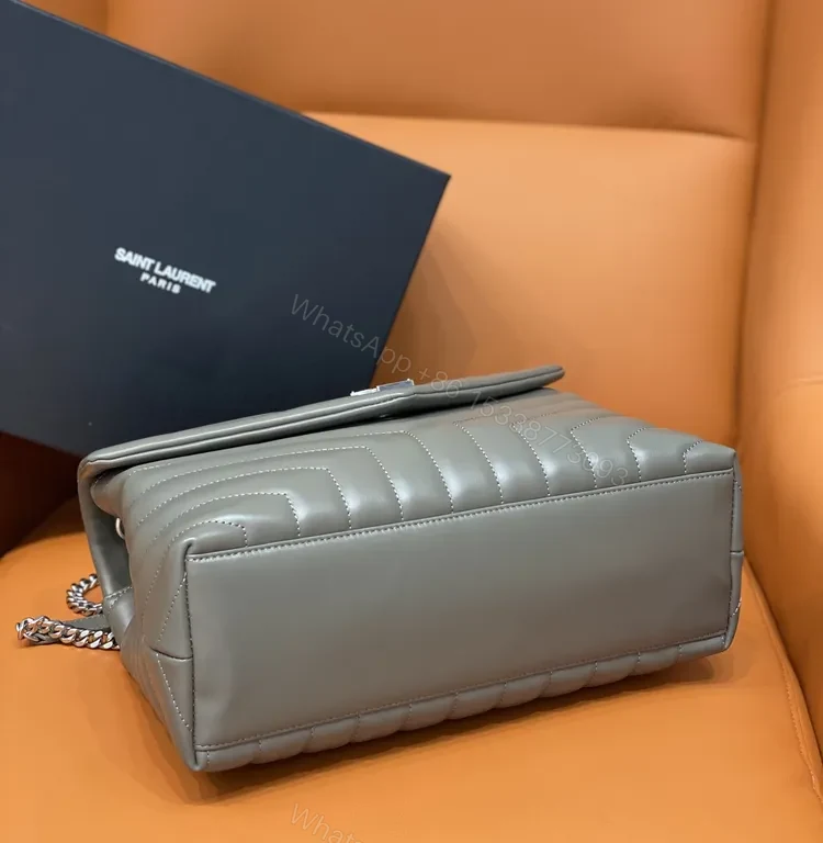 View 9 of Chevron MatelassÃ© Leather Shoulder Bag â€” Subtle YSL Sophistication