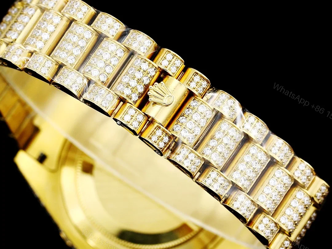 View 8 of Rolex Day-Date Gold Black Iced Replica 42MM RG-ROLEX-DD-GOLD-BLK-ICED-42