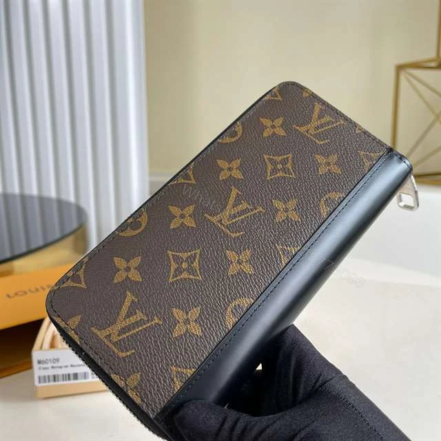 View 6 of Louis Vuitton Zippy Wallet Vertical Monogram Macassar Canvas M60109 – RRG069