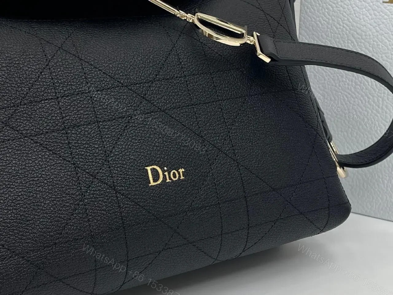View 2 of Chic Black Quilted Shoulder Bag with Gold Accents