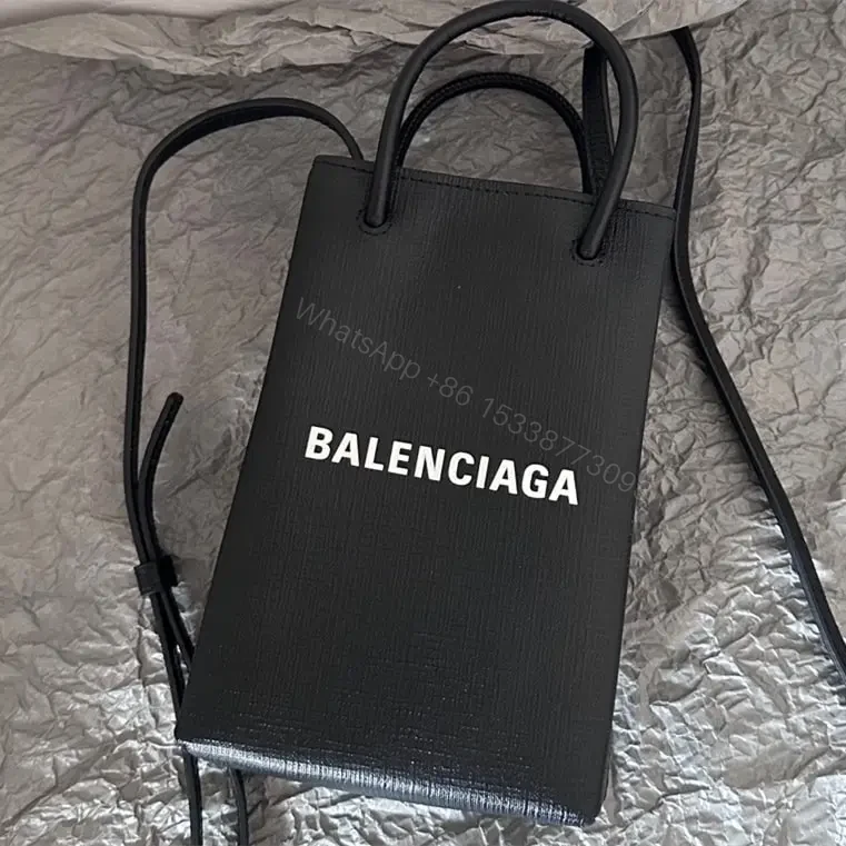 View 4 of 高仿Balenciaga迷你Tote包系列小牛皮黑色