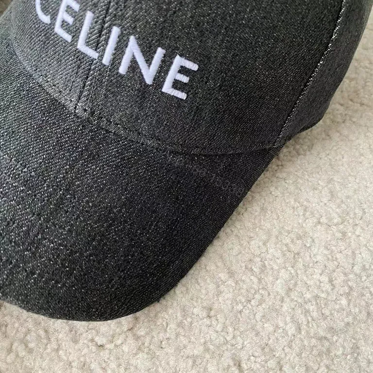 View 5 of Charcoal Denim Cap: Clean CELINE Embroidery, Premium Casual