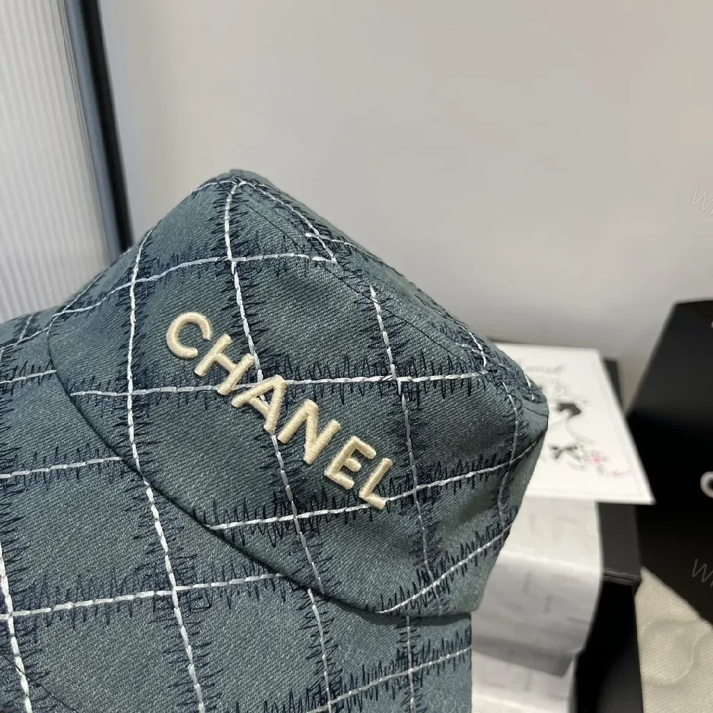 View 5 of Quilted Denim Bucket Hat: Luxe Stitching Chic Accessory
