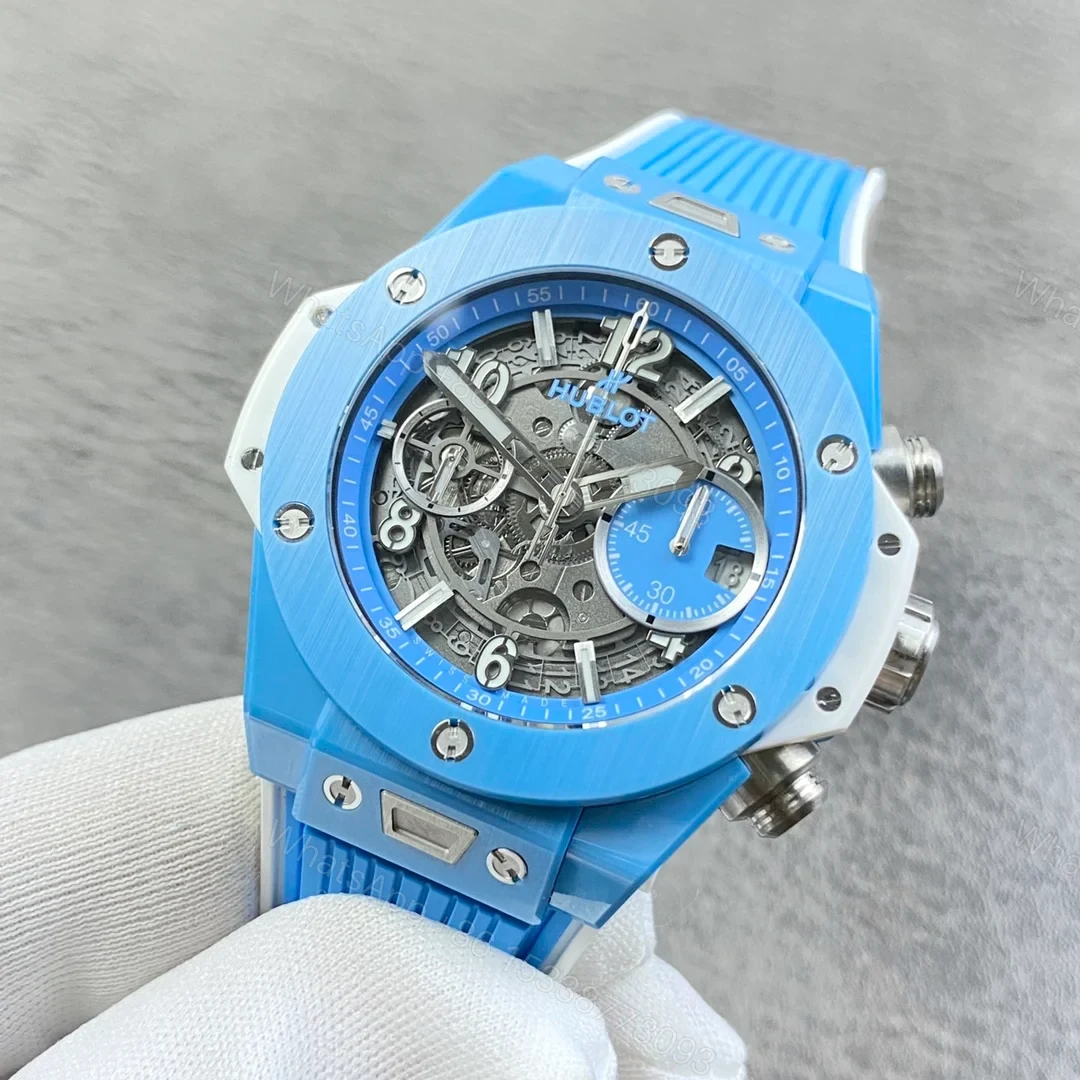 View 4 of Hublot Big Bang Unico Replica 42MM Premium Blue Ceramic Rubber Strap Edition RG-HUBLOT-BB-UNICO-BLU-CER-RUB-42