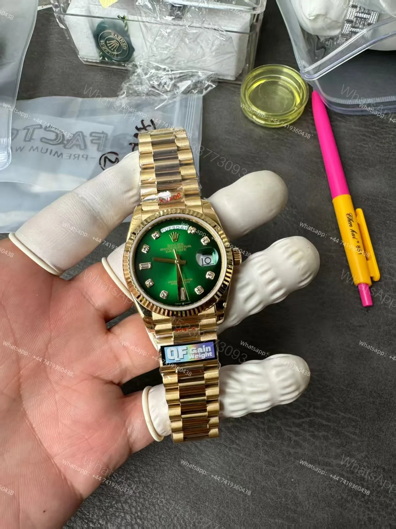 Rolex Day-Date M128238-0069 1:1 Replica Diamond Green Gradient Dial 36MM 3255 Movement Presidential Bracelet Super Clone Watch — view 1