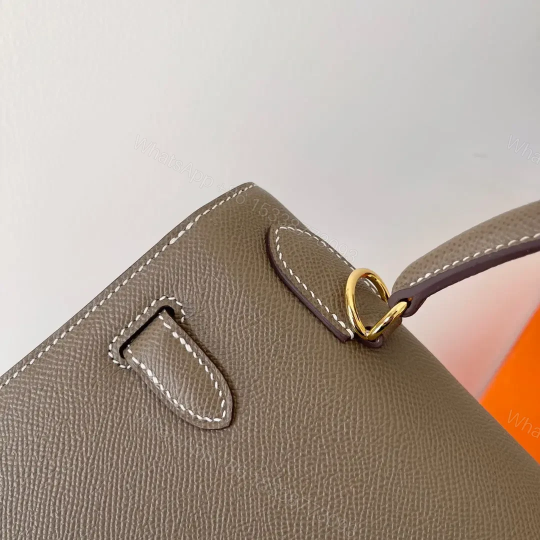View 2 of HN 28CM ETAIN EPSOM LEATHER GOLD HARDWARE