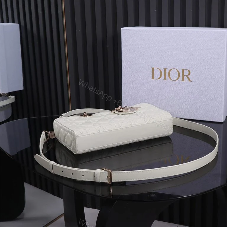 View 4 of Dior Medium White Lady D-Joy Bag