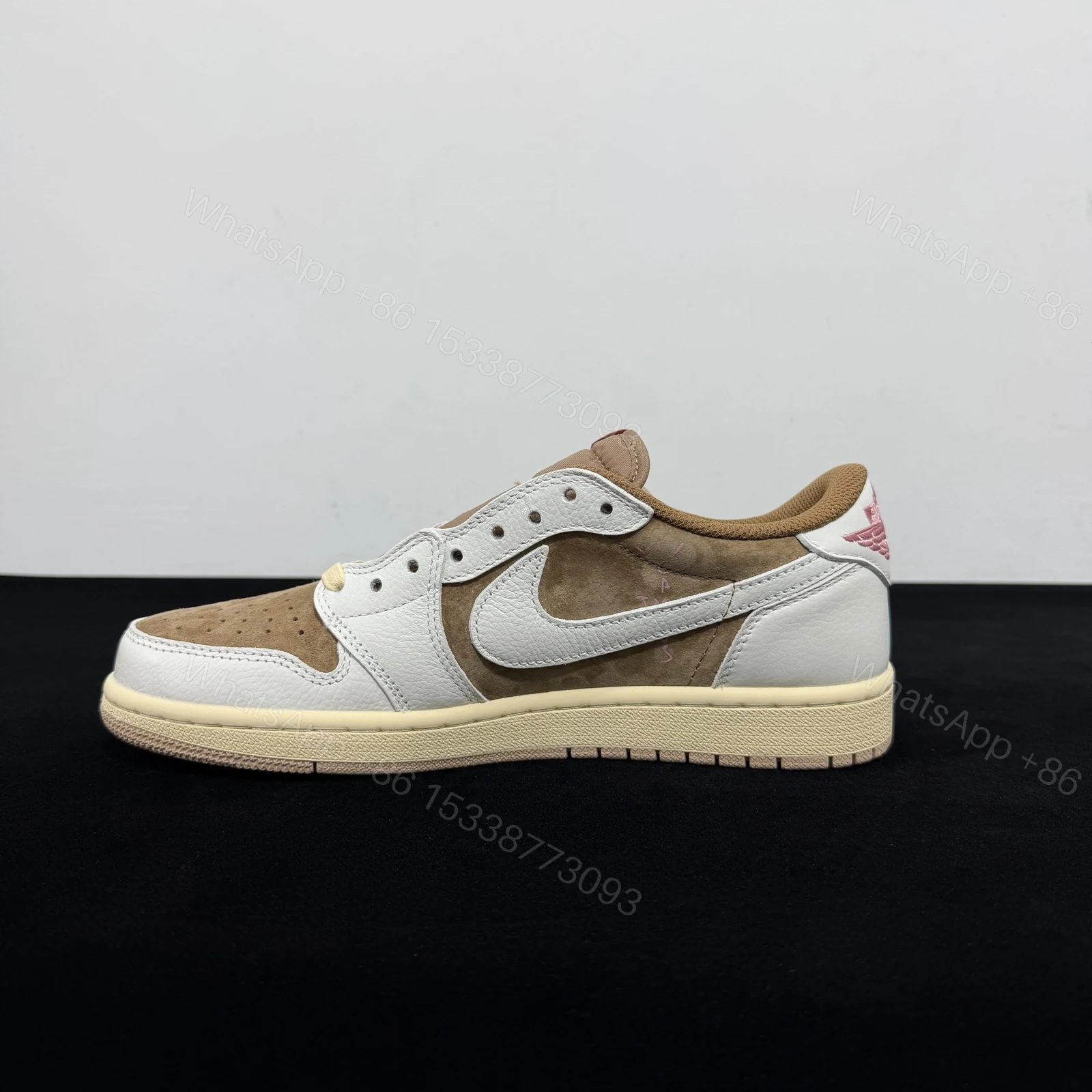 View 2 of Travis Scott x Air Jordan 1 Low OG Pink Oxford Replica