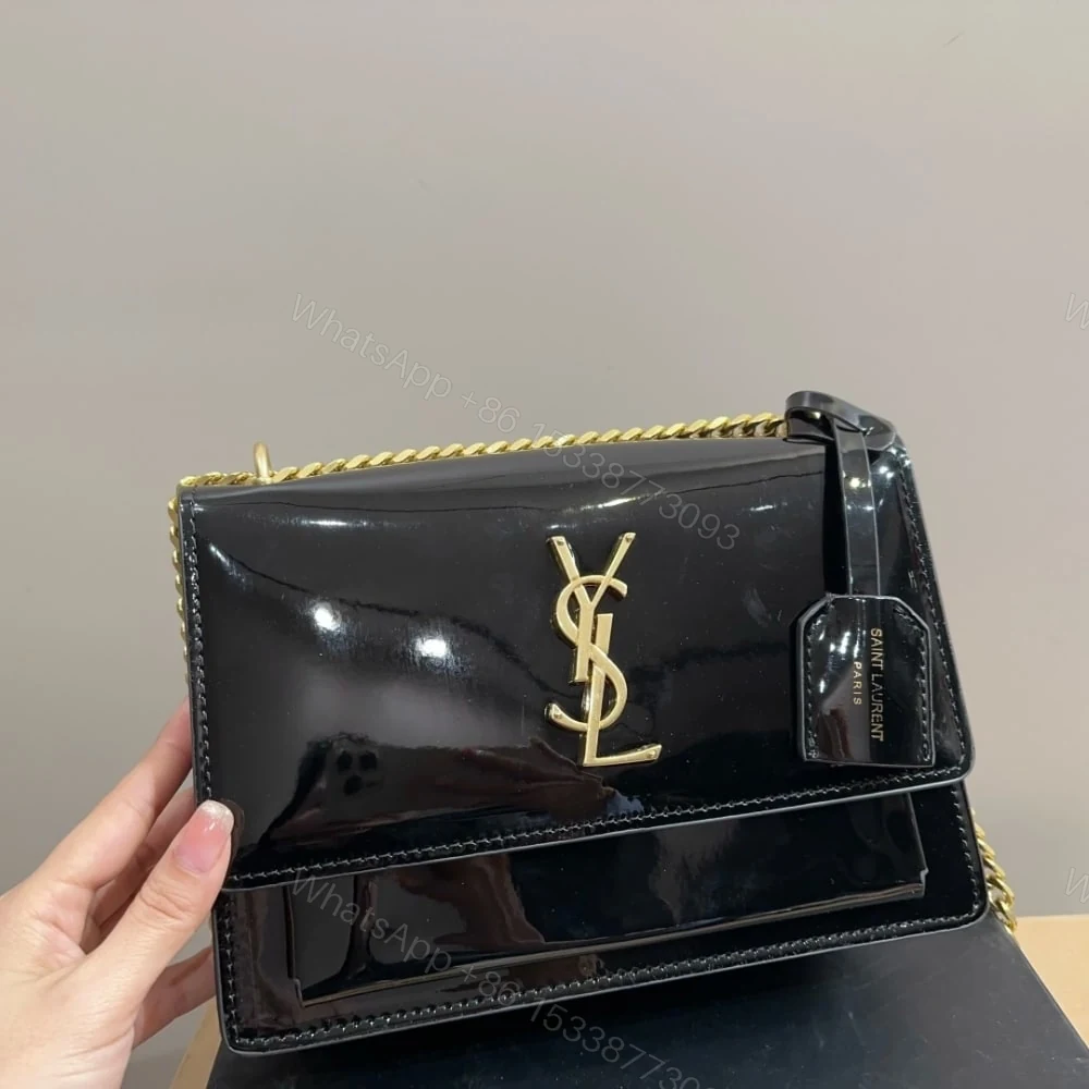 View 3 of Saint Laurent Small Sunset Chain Bag Black 23Cm 533026D422W1000