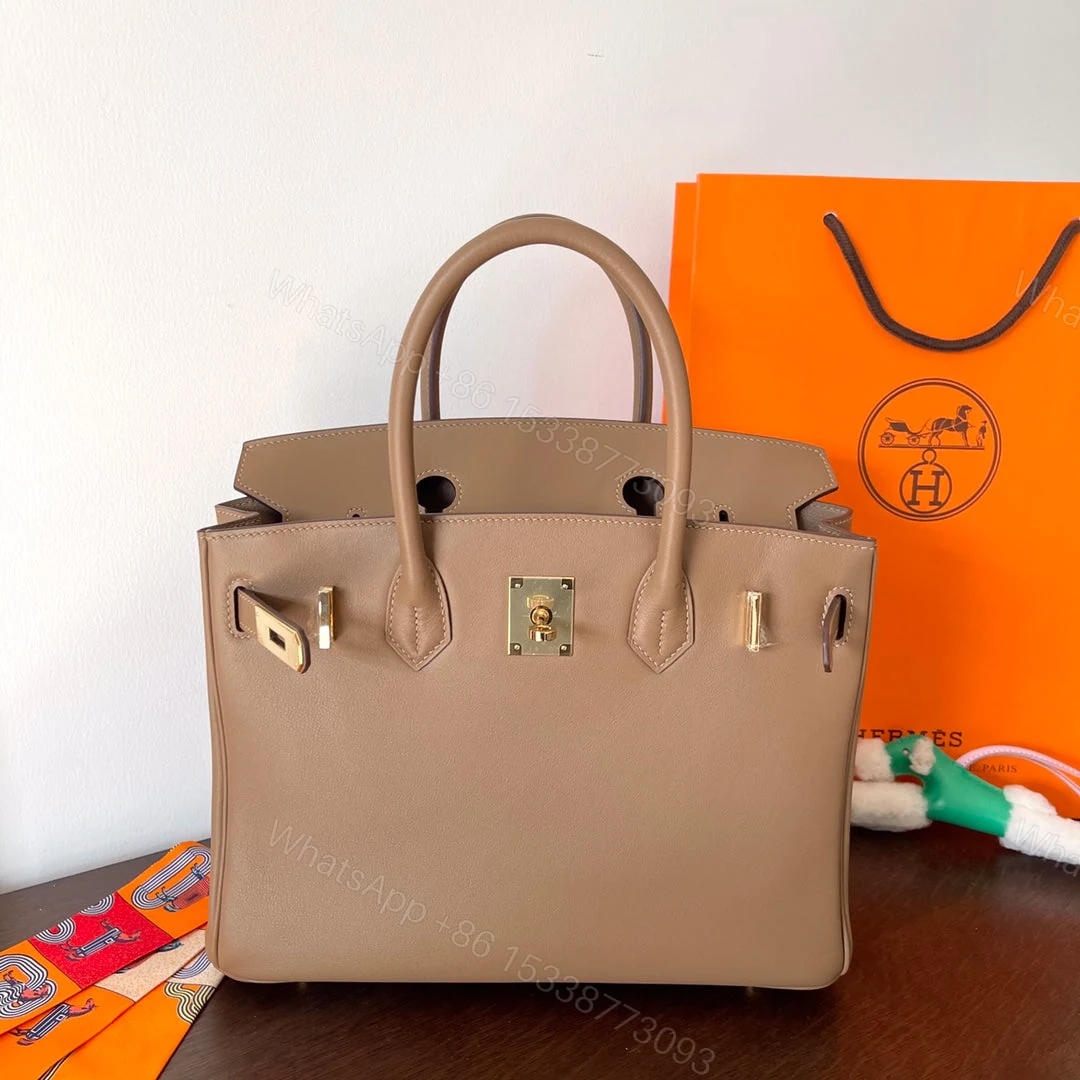 View 3 of HERMES BIRKIN 30CM BEIGE SWIFT LEATHER GOLD HARDWARE