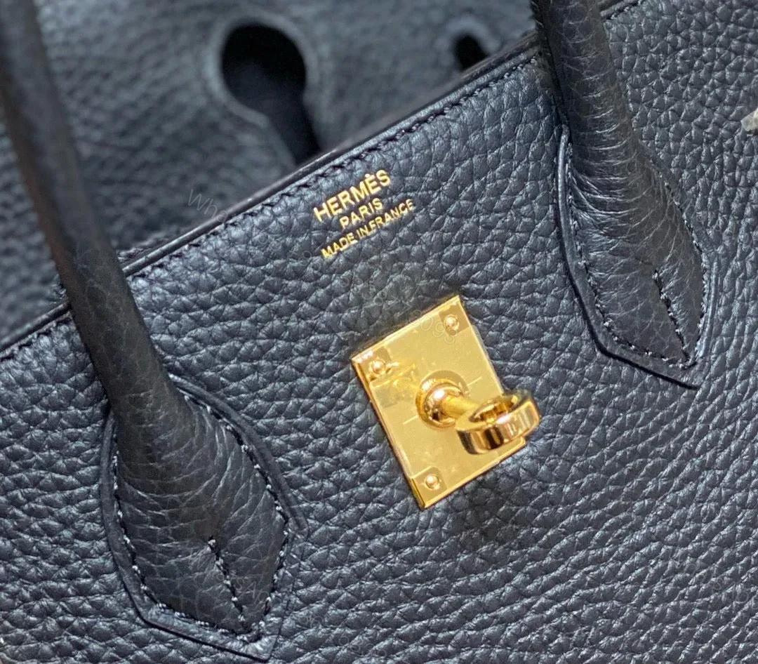 View 6 of HN 30CM IN BLACK TOGO LEATHER GOLD HARDWARE