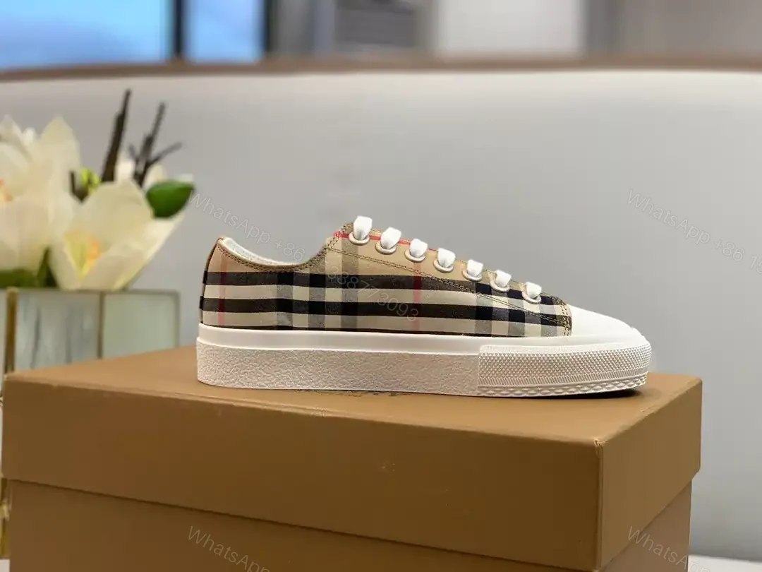 View 3 of BURBERRY CHECK COTTON SNEAKERS – BBR126