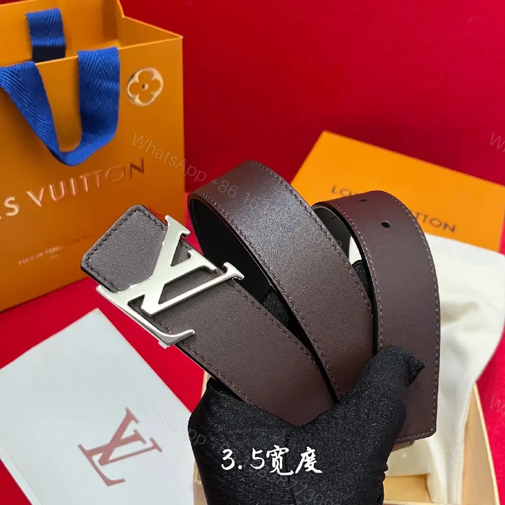 View 7 of Two-Tone Leather Belt with Gold Buckle - Modern Luxury Belt