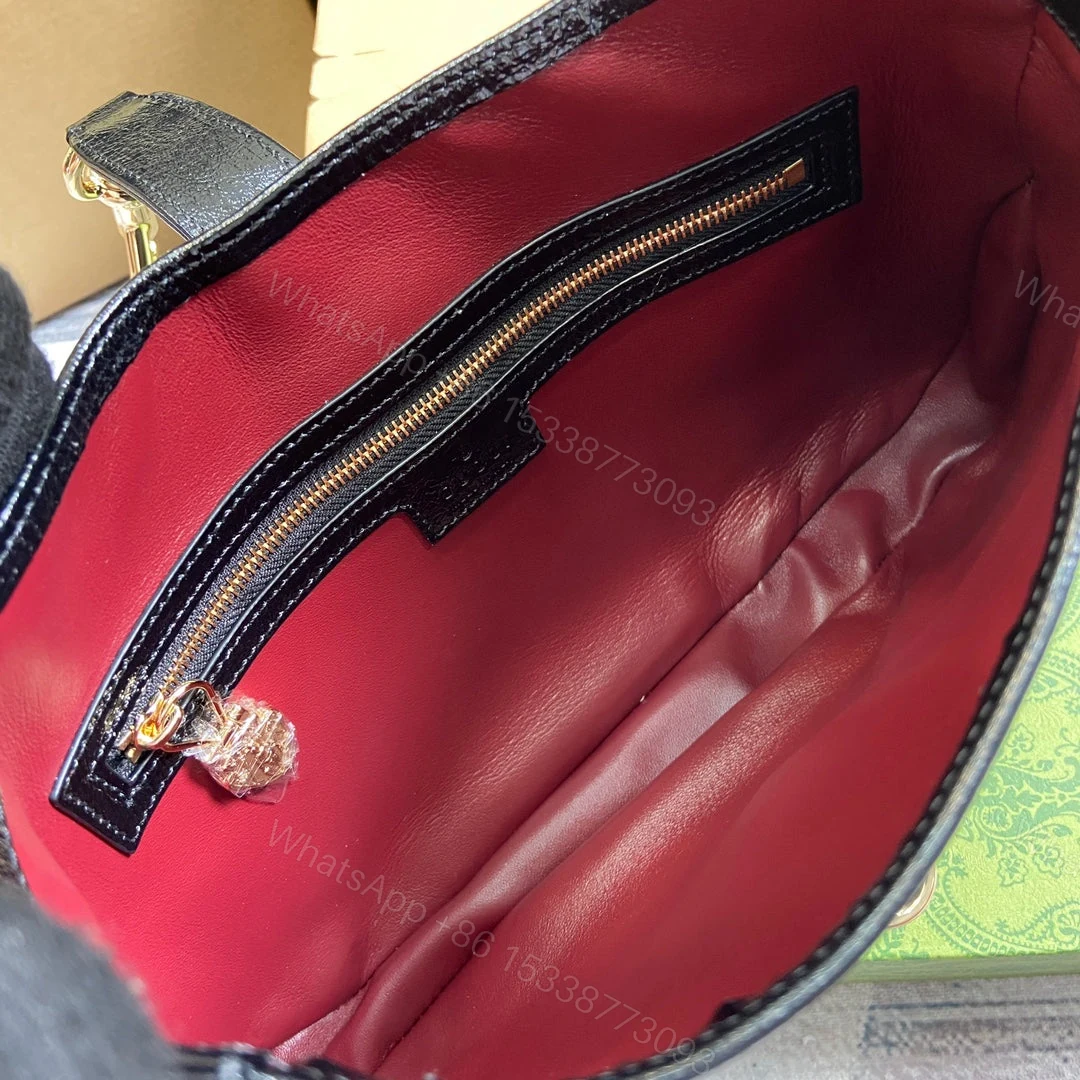 View 3 of JACKIE SMALL SHOULDER BAG 27 IN BLACK CRACKED LACQUER CALFSKIN GOLD HARDWARE