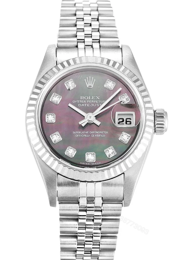 Replica Rolex Lady-Datejust Mother of Pearl – Black Dial 79174 26 mm — view 1
