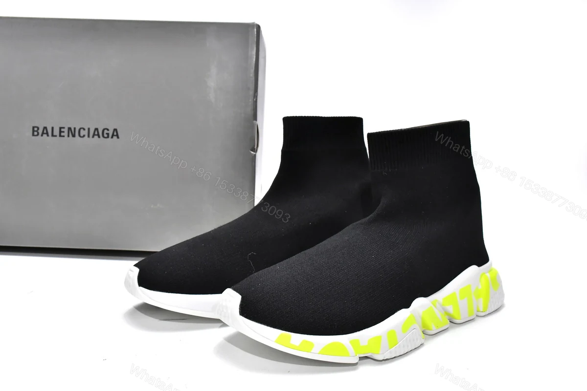 Balenciaga Speed Black(green letter) — view 2