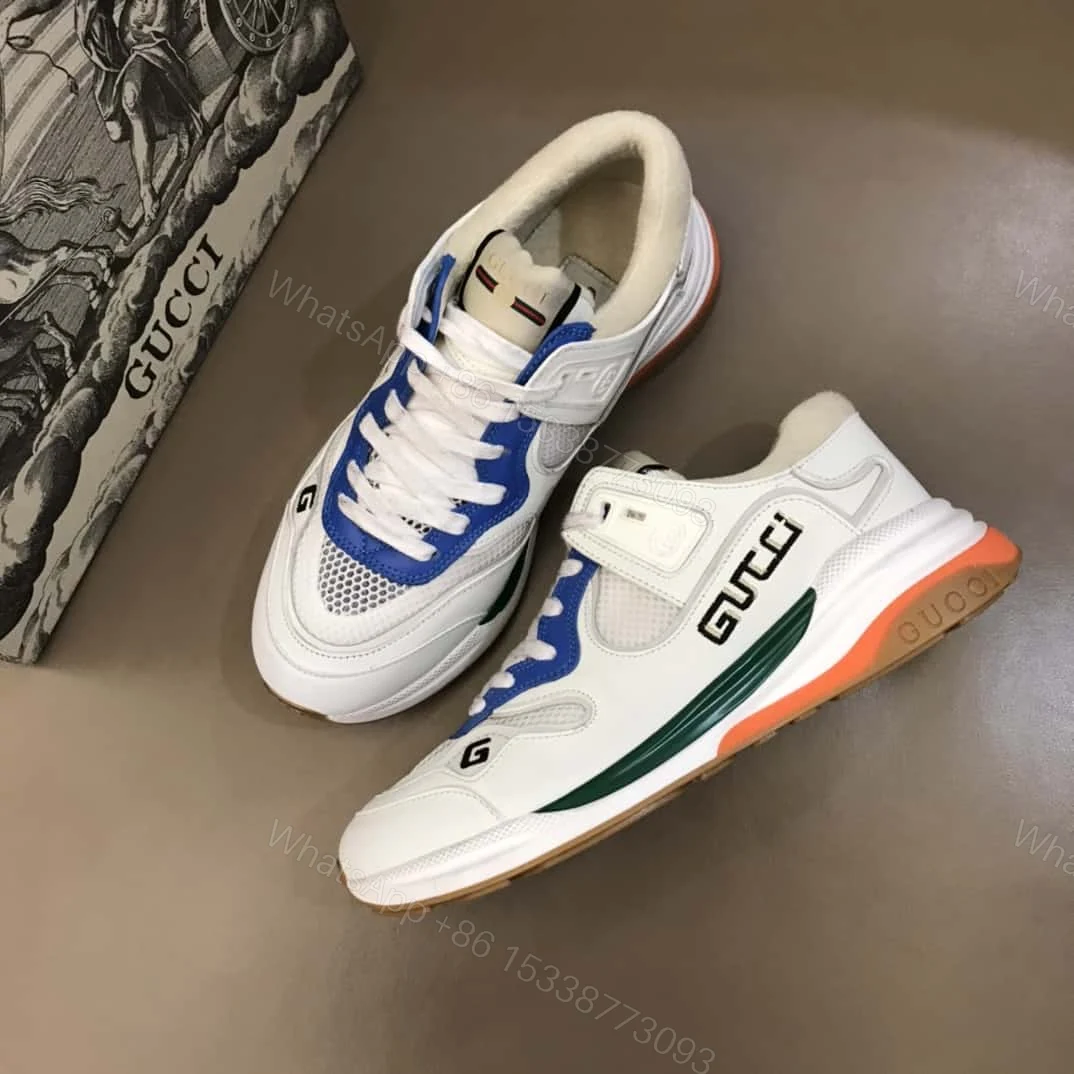 View 3 of GUCCI G LINE SNEAKERS IN LEATHER AND MESH WITH EMBROIDERED LOGO – GC117