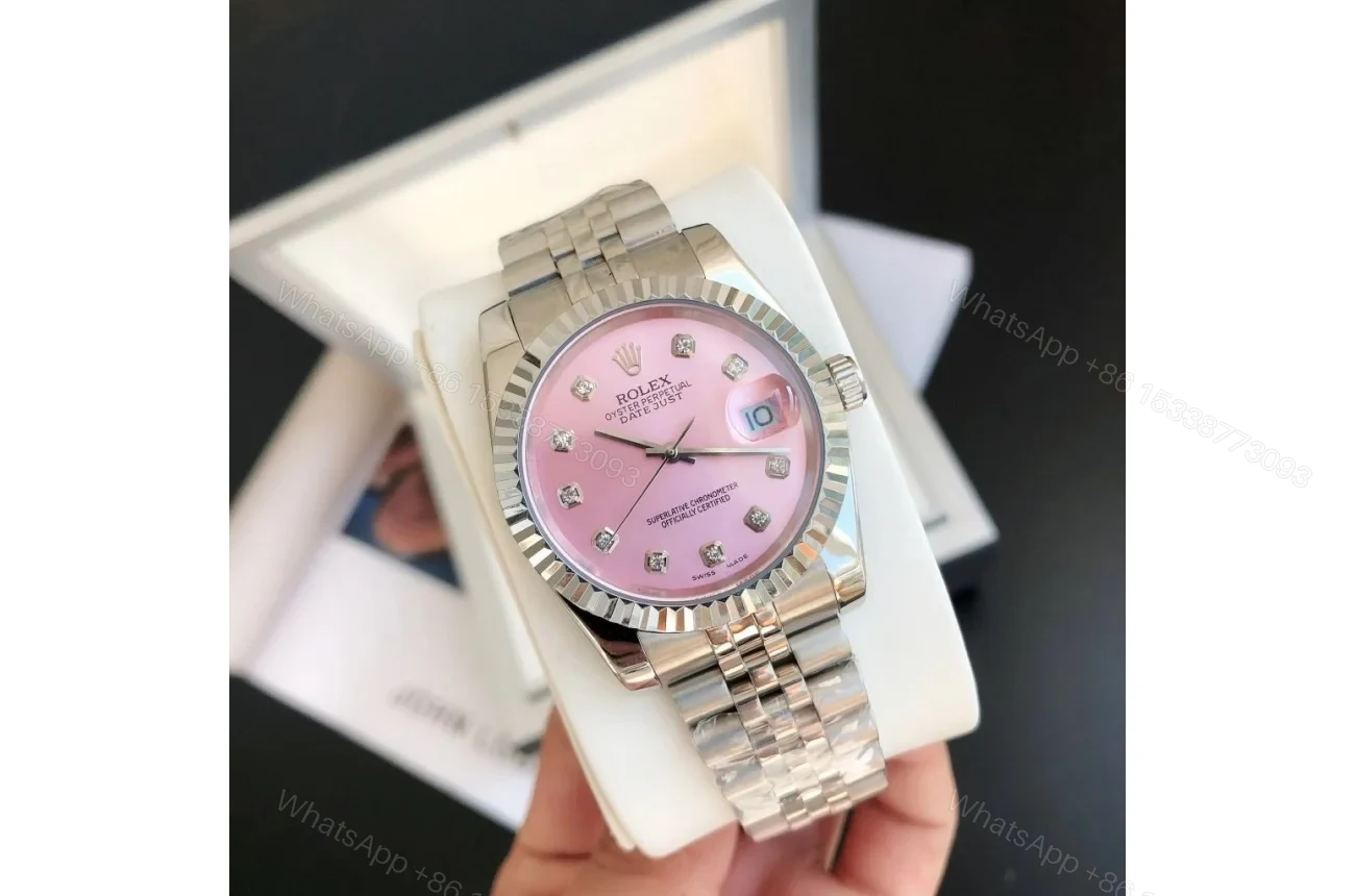 View 2 of Replica Rolex Datejust SS/SS Jub Pink/Dial 36/28 mm