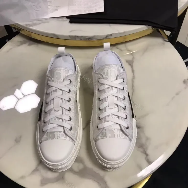 View 3 of White Dior-Detail Platform Sneakers: Luxe Comfort & Couture Flair