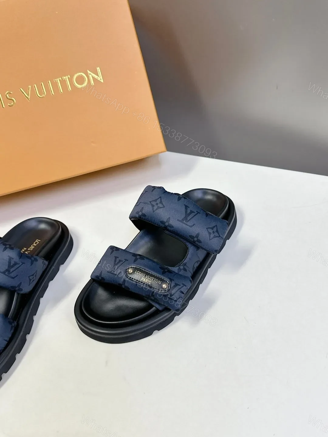 View 4 of LV Women Blue Fabric Leather Sandals
