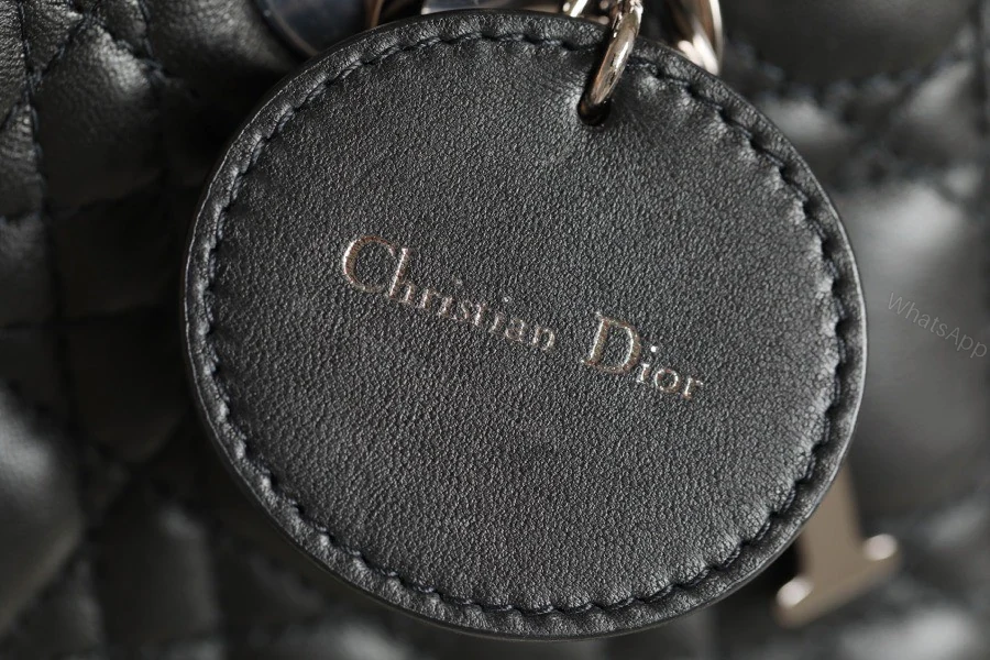 View 3 of Dior My Lady Like Auth Women’s Handbag Black Silver Lock 20x16cm