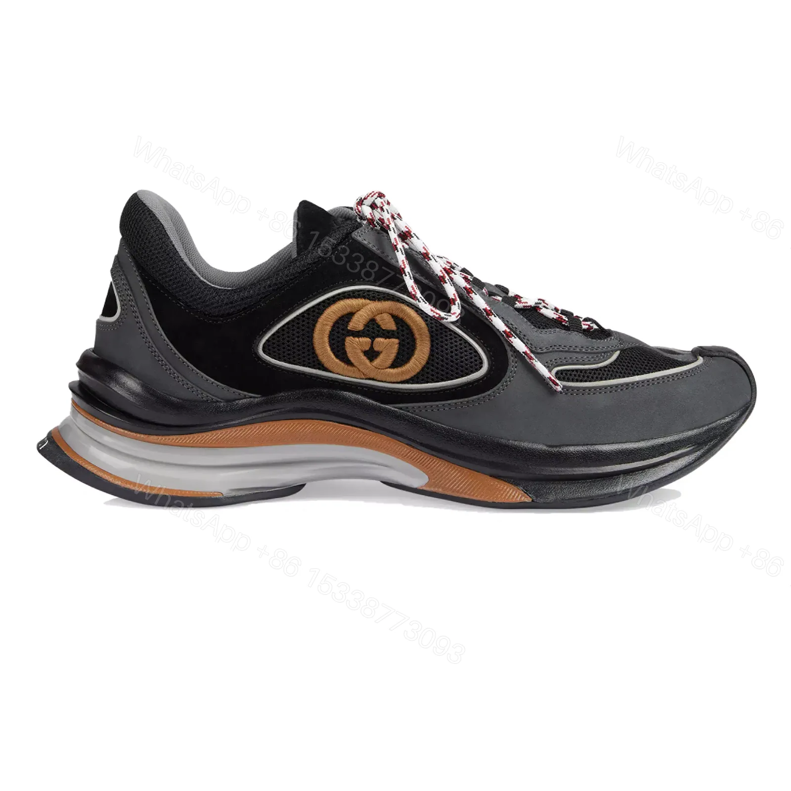 GUCCI RUN TRAINER SNEAKERS IN BLACK AND GREY – GC159 — view 1