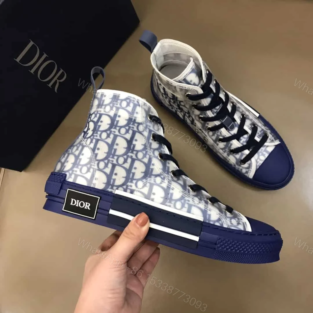 View 6 of DIOR B23 HIGH-TOP SNEAKER IN BLUE DIOR OBLIQUE – CD29