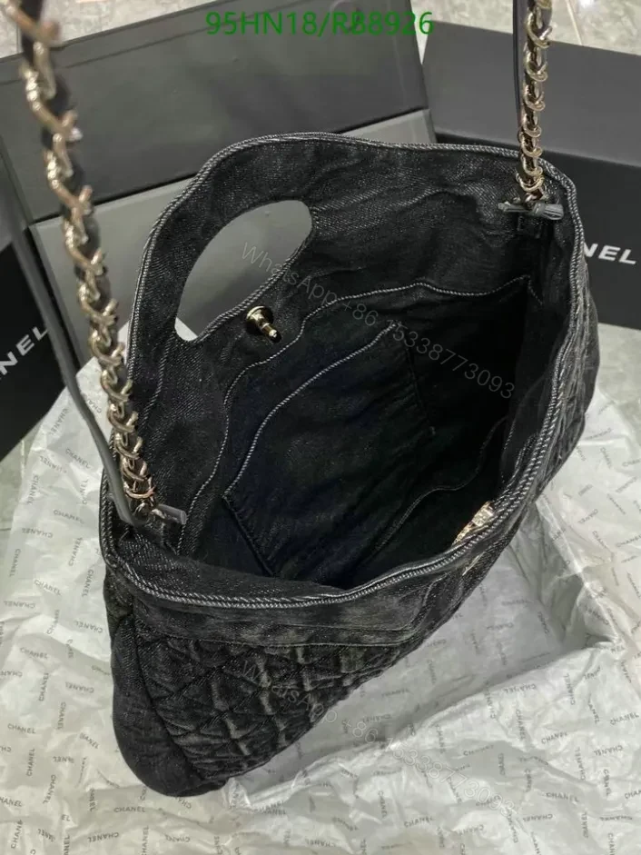 View 6 of Chanel Quilted Flap Denim Black Bag RB89261
