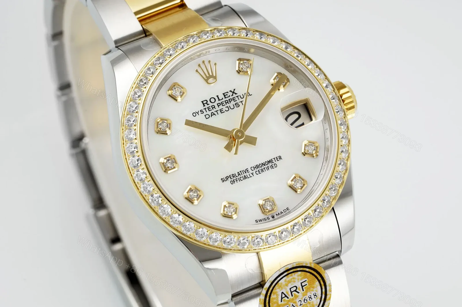 View 3 of Rolex Datejust 31 Stainless Steel Yellow Gold Diamond White – Roman Dial Oyster 278383RBR-0001