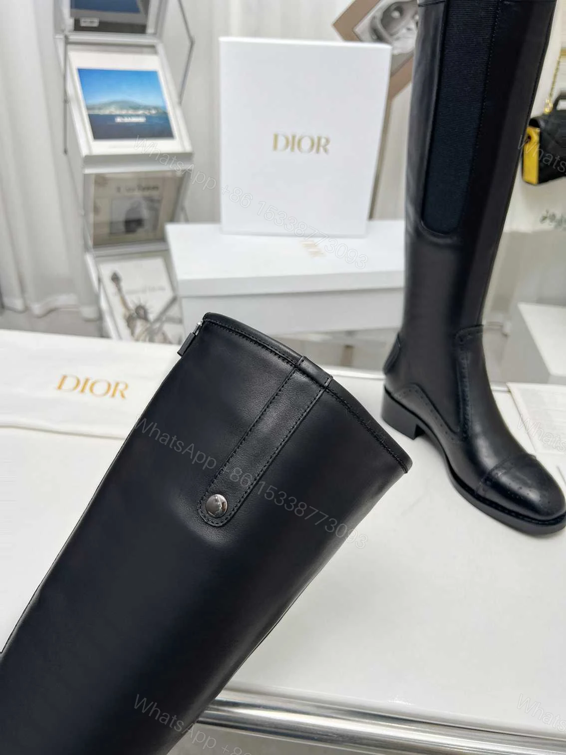 View 8 of DIOR D FOLK BOOT CALFSKIN BLACK