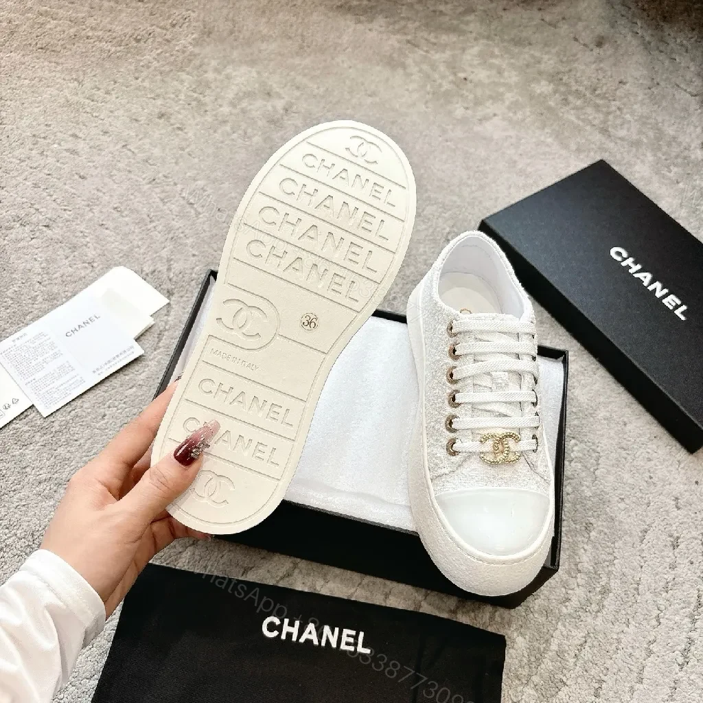 View 3 of Lux White Knit Sneakers with Gold Accents - Luxe Everyday Comfort