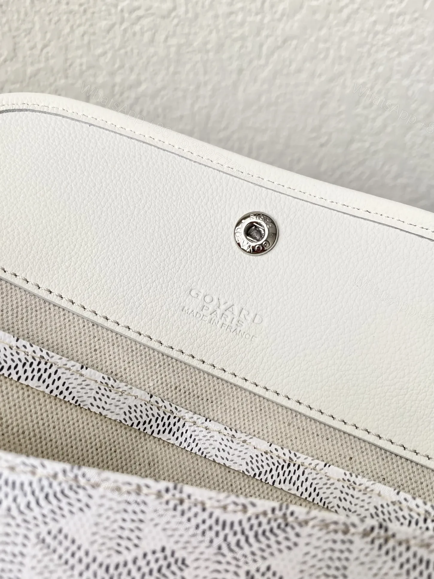 View 6 of Goyard White Goyardine Canvas & Chevroches Calfskin Saint Louis PM Tote