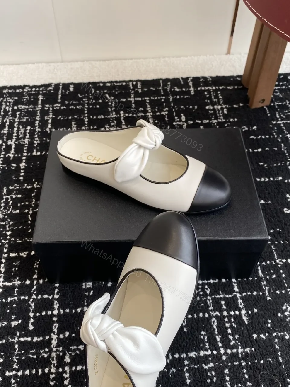View 8 of Two-Tone Leather Slip-Ons with Knotted Detail - Luxury Everyday Shine